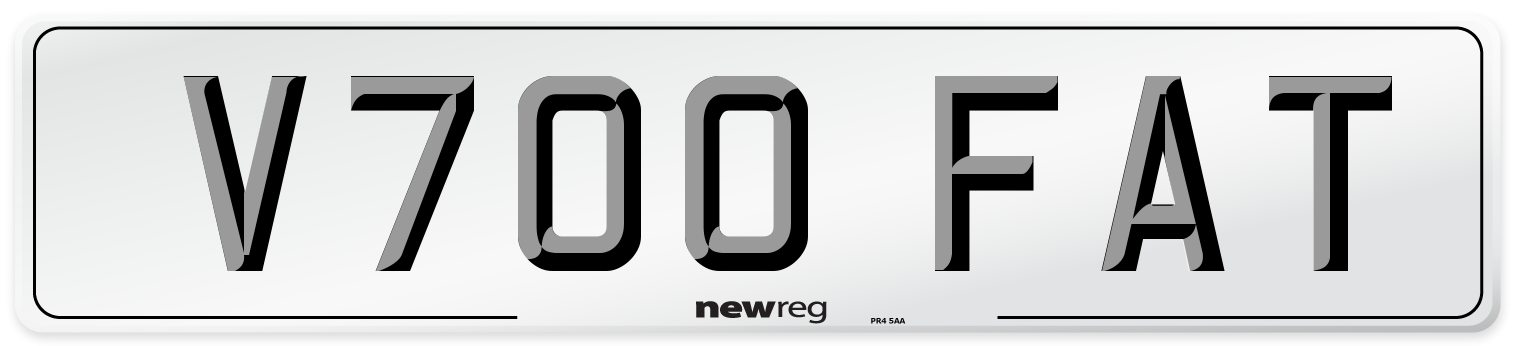 V700 FAT Number Plate from New Reg